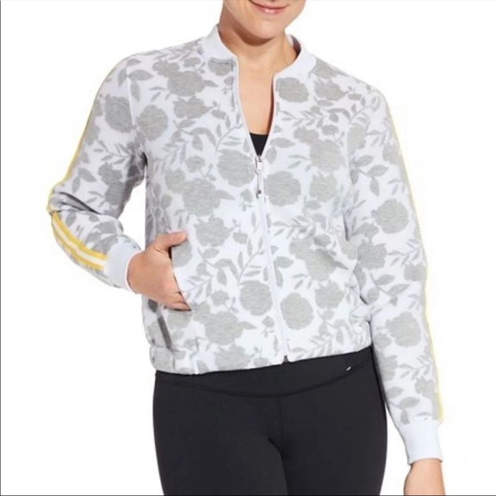 Calia Womens Size XS Grey Floral Burnout‎ Spacer Jacket